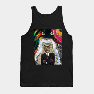 gato jefe collage de arte  digital Tank Top